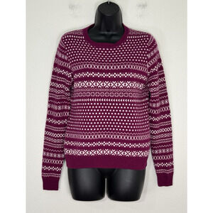 Kier + J 100% Cashmere Sweater Long Sleeve Pullover Pink Cabincore, M